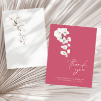 Modern Magenta Pink White Orchid Floral
