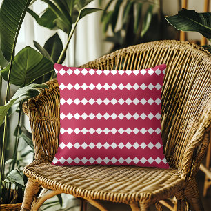 Modern Magenta Red Geometric Pattern Throw Pillow