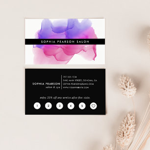 Modern Magenta Watercolor Blot   Loyalty Card