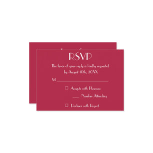 Modern Magenta Wedding RSVP Invitation Card