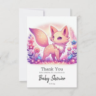 Modern Magical Fox Baby Shower Thank You Card