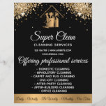 Modern Maid Cleaning House Sparkling Gold Glitter Flyer<br><div class="desc">Modern Maid Cleaning House Sparkling Rose Gold Glitter Flyer</div>