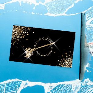 Modern Maid Cleaning Housekeeping Services Sparkle Business Card