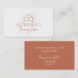 Modern Maid & House Cleaning Service Business Card