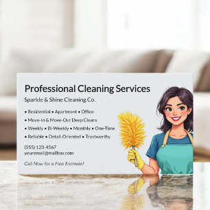 Modern Maid House Cleaning Service Business Card