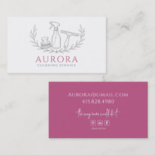 Modern Maid & House Cleaning Service Business Card