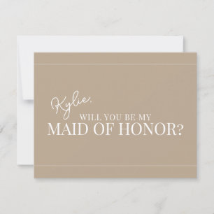 Modern Maid of Honor Proposal Card