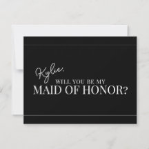 Modern Maid of Honour Proposal Card