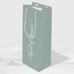 Modern Maid of Honour Proposal Wine Gift Bag