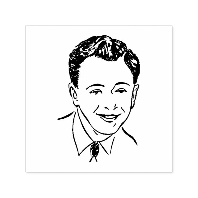 Modern Make Face Your Likeness Portrait Teacher Self-inking Stamp (Design)