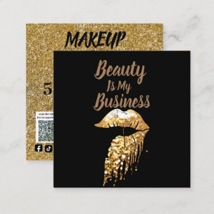 modern makeup artist beauty is my business QRcode Square Business Card