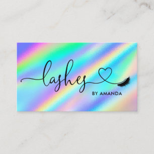 Modern Makeup Artist Eyes Lashes Holographic Business Card