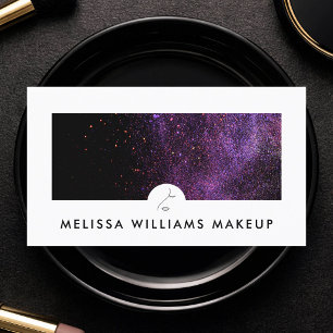 Modern Makeup Artist Minimalist Face Logo Business Card