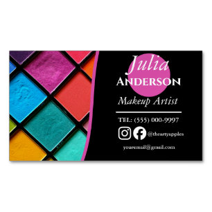 modern Makeup Artist MUA photo small business Magnetic Business Card