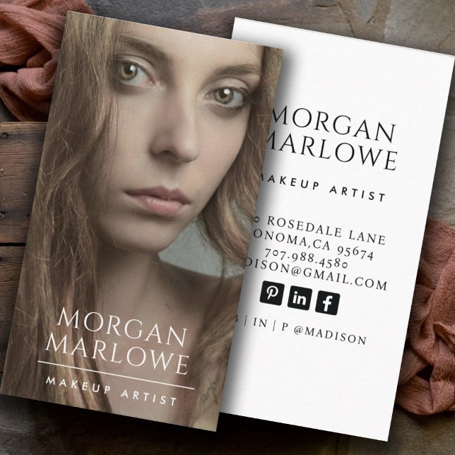 Modern Makeup Artist Photo   Business Card (Creator Uploaded)