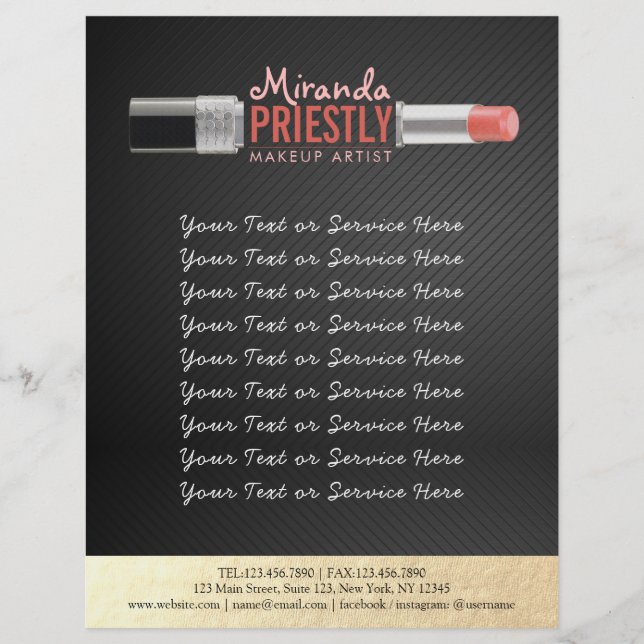 Modern Makeup Artist Stylist Beauty Salon Lipstick Flyer (Front)