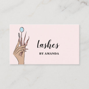 Modern Makeup Eyebrow Eyes Lashes Girly Business Card