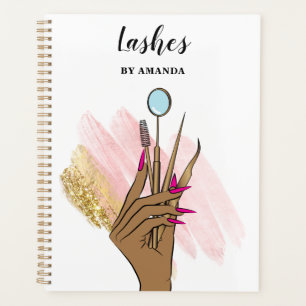 Modern Makeup Eyebrow Eyes Lashes Girly Planner