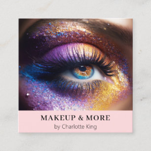 Modern, Makeup Photo Square Business Card
