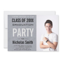 Modern Male Grad Blue Graduation Party 