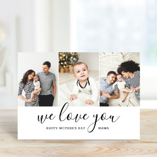 Modern Mama 3 Photo Collage Carte de la fête des m