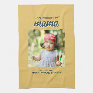 Modern Mama Kids Photo Mother's Day Kitchen Towel