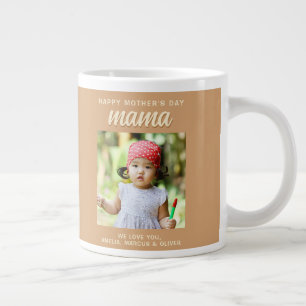 Modern Mama Kids Photo Mother's Day  Large Coffee Mug