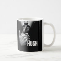 Modern Man Shushing Gesture HUSH Graphic