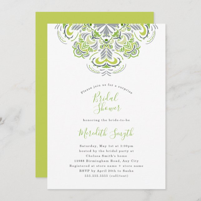 Modern Mandala Bridal Shower Invitation (Front/Back)