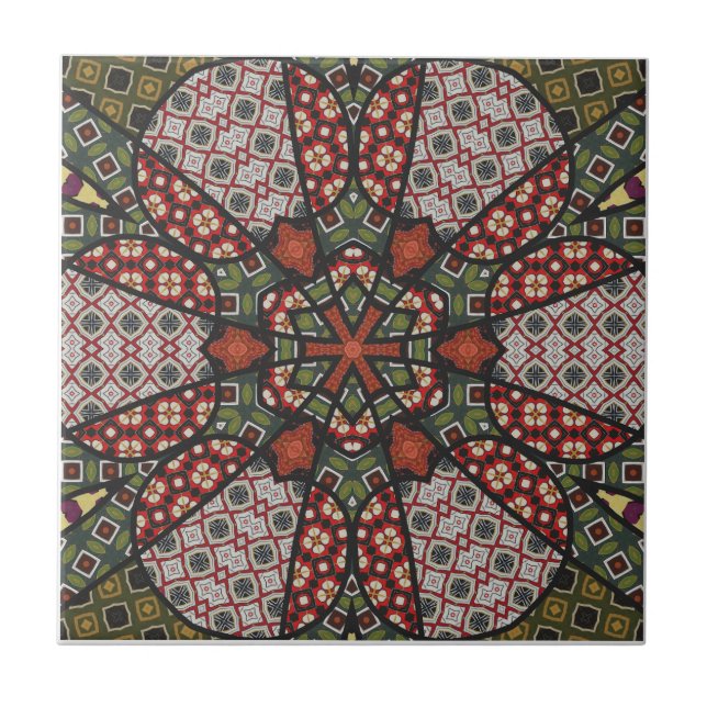 Modern Mandala Ceramic Tile (Front)