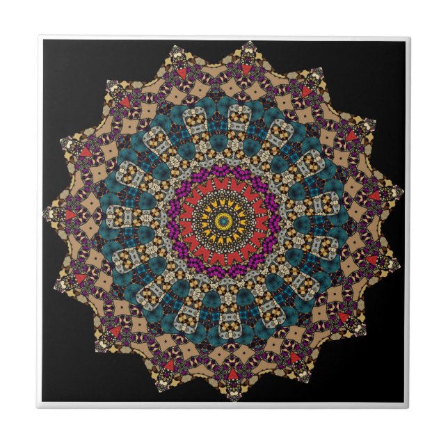 Modern Mandala Ceramic Tile (Front)