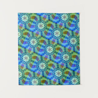 MODERN Mandala COLOR GREEN ROSE TAPESTRY