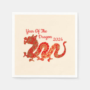Modern Mandala Dragon 2024 Chinese New Year Napkin