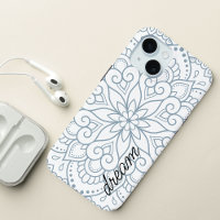 Modern Mandala Dusty Blue Script