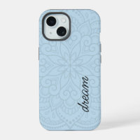 Modern Mandala Dusty Blue Script