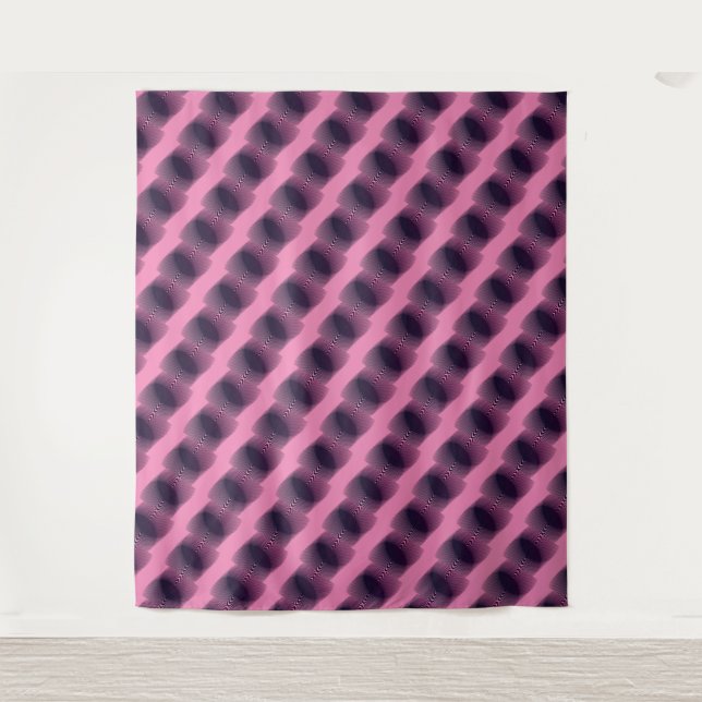 MODERN Mandala SMALL LINES - BLACK-PINK Tapestry (Front)