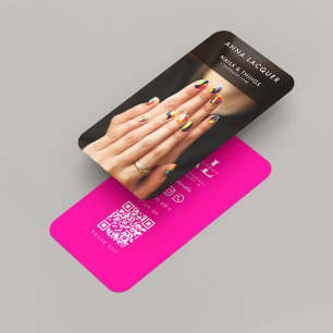 Modern Manicurist Nail Artist Nail Salon Pink Business Card