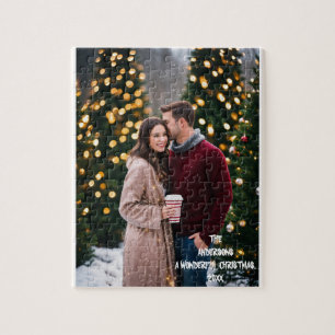Modern Manimal l Christmas Couple Photo Jigsaw Puzzle