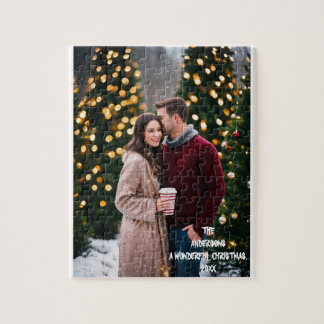 Modern Manimal l Christmas Couple Photo Jigsaw Puzzle