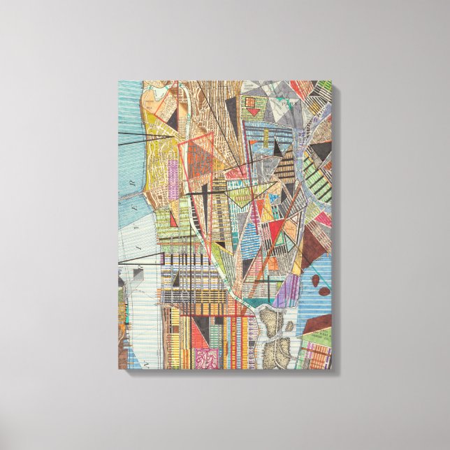 Modern Map of New York I 3 Canvas Print (Front)
