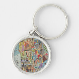 Modern Map of New York I Keychain