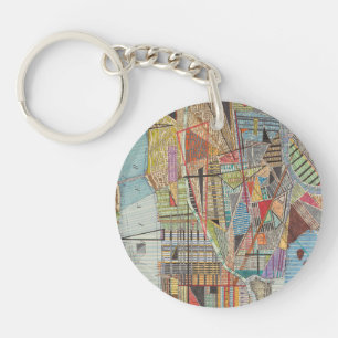 Modern Map of New York I Keychain