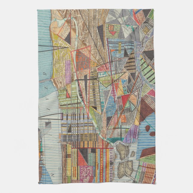 Modern Map of New York I Kitchen Towel (Vertical)