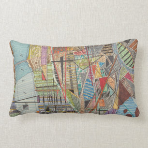 Modern Map of New York I Lumbar Pillow