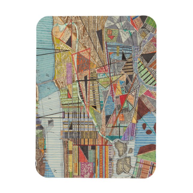 Modern Map of New York I Magnet (Vertical)