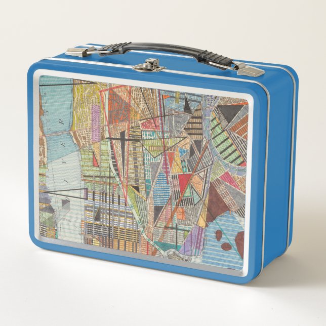 Modern Map of New York I Metal Lunch Box (Front)