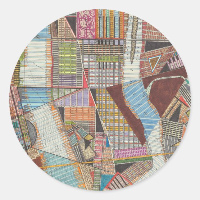 Modern Map of New York II Classic Round Sticker (Front)