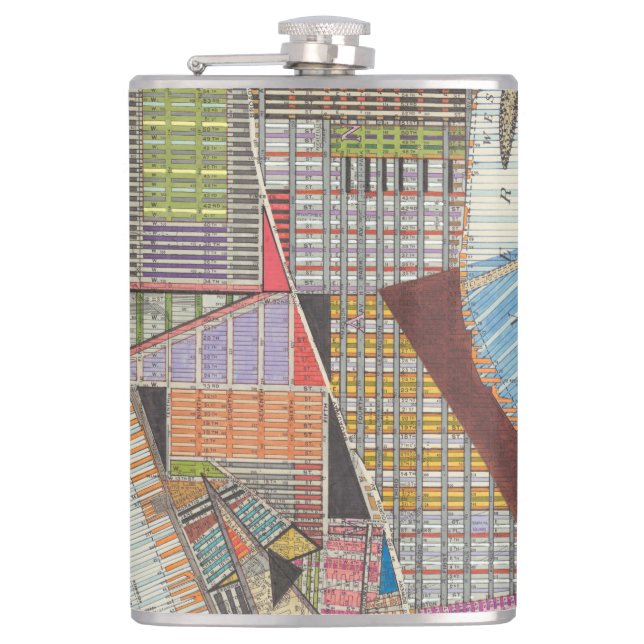 Modern Map of New York II Hip Flask (Front)