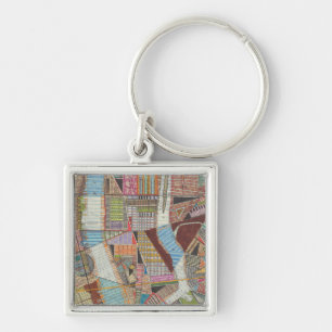 Modern Map of New York II Keychain