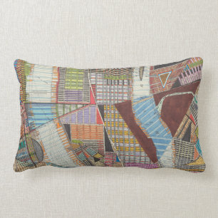 Modern Map of New York II Lumbar Pillow